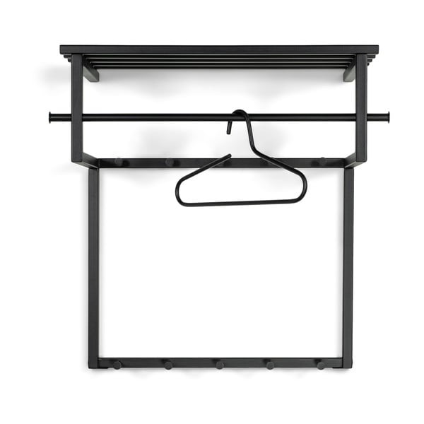 Juodos spalvos iš metalo sieninė lentyna su lentyna 76 cm Rizzoli – Spinder Design-image-2