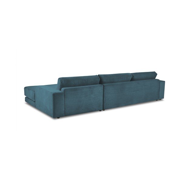 Iš kordinio velveto sulankstoma kampinė sofa turkio spalvos Donatella – Milo Casa-image-3
