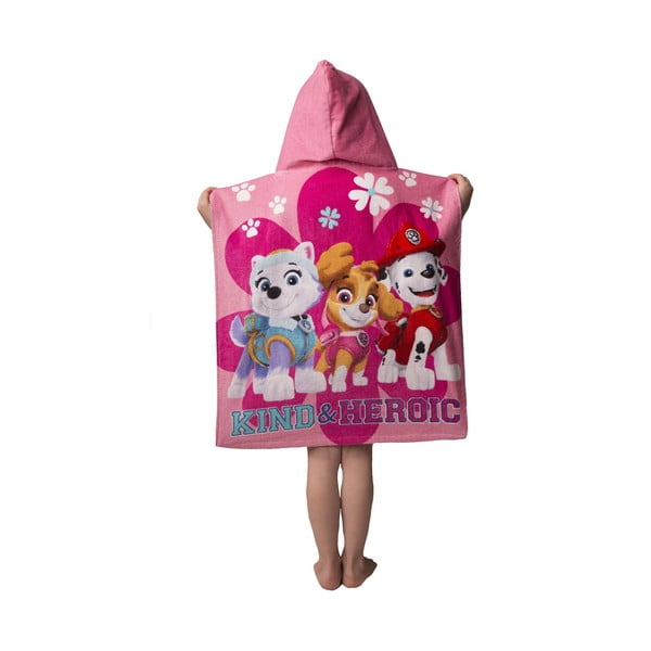 Vaikiškas pončas iš frote audinio rožinės spalvos Paw Patrol – Jerry Fabrics-image-2
