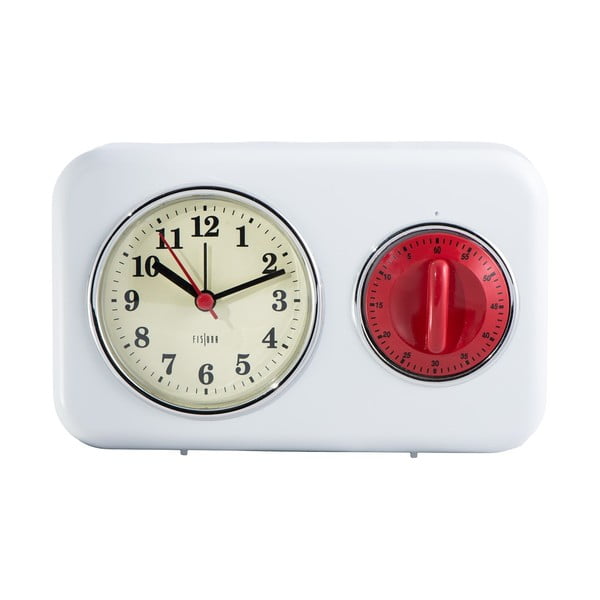 Virtuvės laikrodis su minutiniu laikrodžiu Baltas derlius
