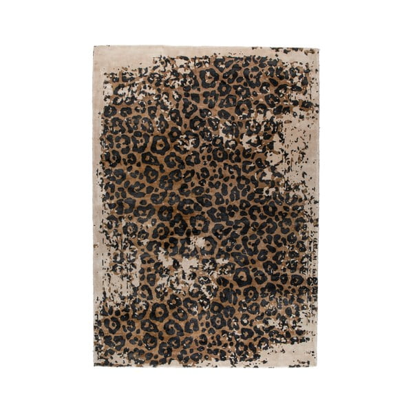 Smėlio ir juodos spalvos olandiškas kilimas "Satwa", 170 x 240 cm