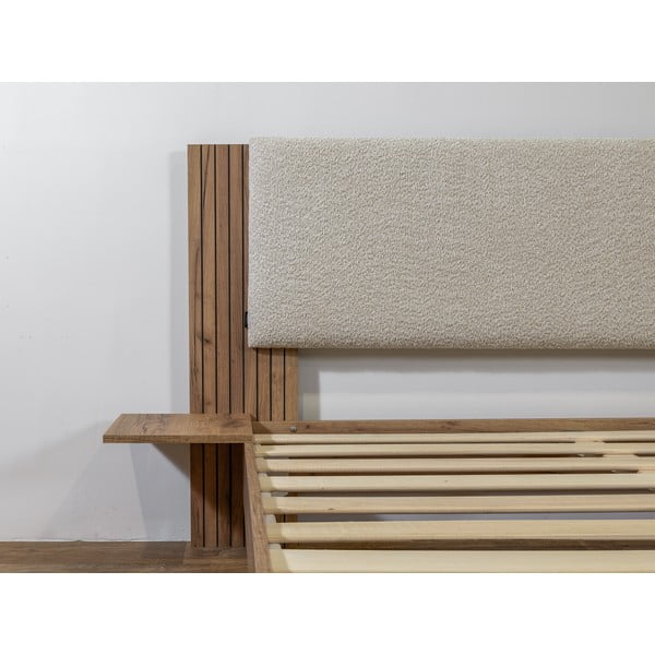 Dvigulė lova smėlio spalvos su lovos grotelėmis 140x190 cm Lior – Bobochic Paris-image-4