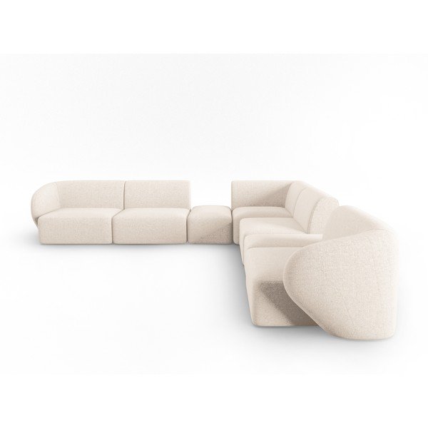 Smėlio spalvos iš šenilinio audinio kampinė sofa Paolo – Milo Casa-image-2