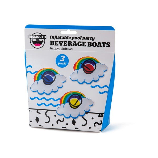 3 vaivorykštės formos pripučiamų gėrimų žiedų rinkinys Big Mouth Inc.-image-2