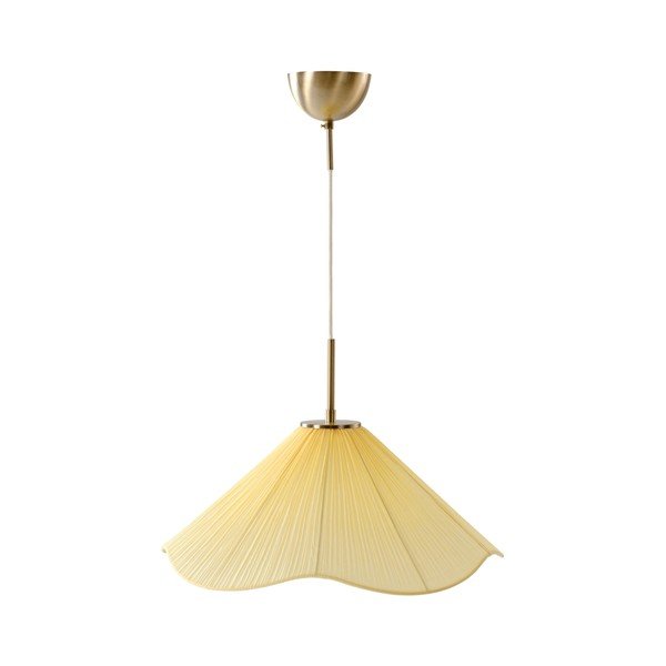 Geltonos spalvos iš tekstilės kabantis šviestuvas ø 50 cm Lunaria – Jotex