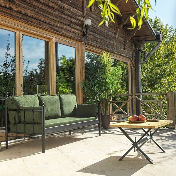 Iš metalo sodo sofa žalios spalvos Lalas – Floriane Garden-image-1