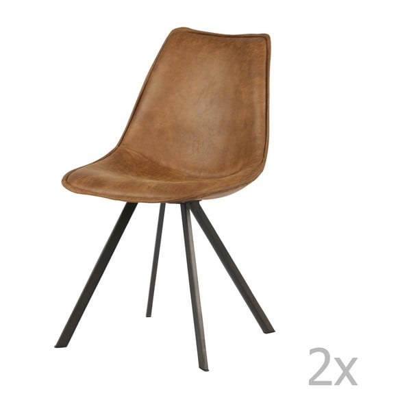 2 rudų kėdžių rinkinys WOOOD Swen