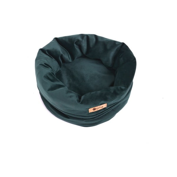 Tamsiai žalia aksominė patalynė ø 40 cm Basket Royal - Petsy-image-3