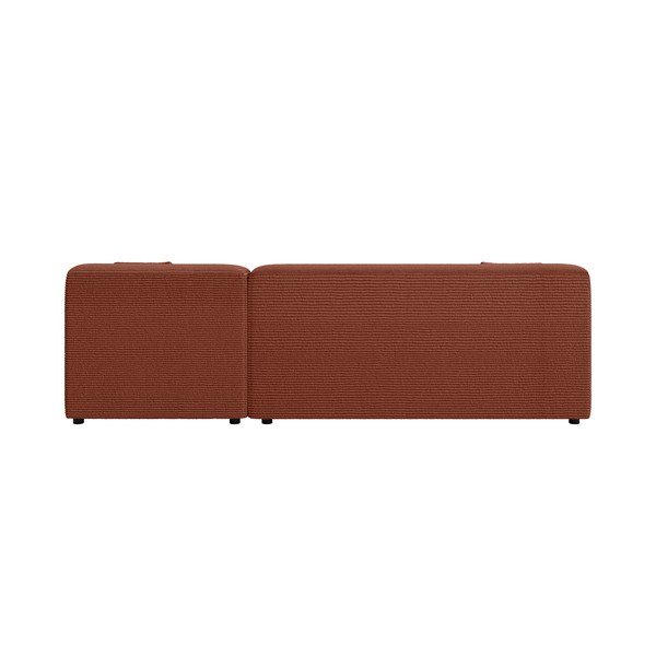 Raudonos plytų spalvos iš kordinio velveto kampinė sofa (su dešiniuoju kampu/su gultu) Martin – Ropez-image-4