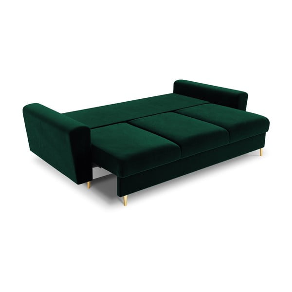Žalios spalvos iš velveto sulankstoma/su sandėliavimo vieta sofa 235 cm Kyoto – Cosmopolitan Design-image-2