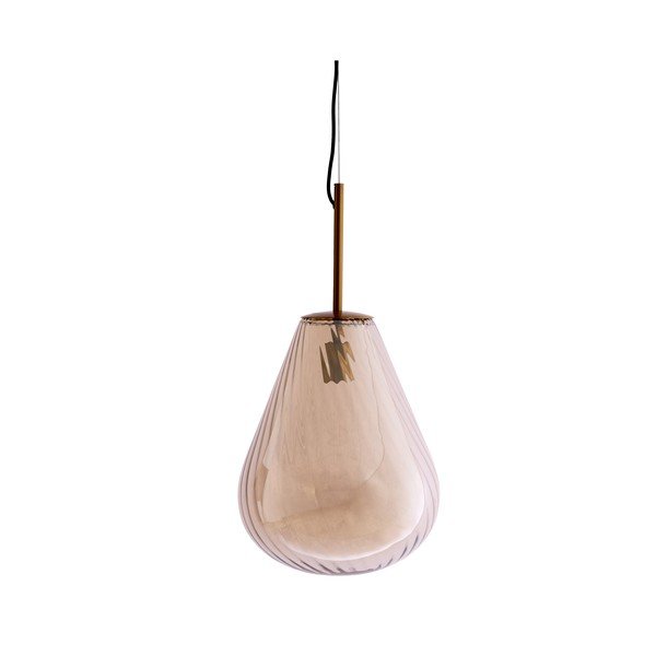Gintarinės spalvos kabantis šviestuvas su stiklo gaubtu Leona – Light & Living