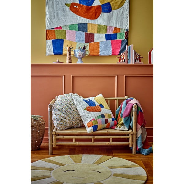 Smėlio spalvos/gintarinės spalvos iš vilnos vaikiškas kilimas ø110 cm Sun – Bloomingville Mini-image-2