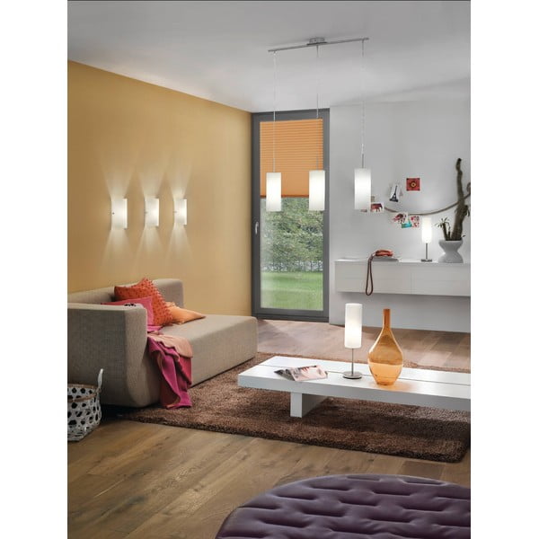 Kabantis šviestuvas baltos spalvos/sidabrinės spalvos su stiklo gaubtu TROY 3 – EGLO-image-3