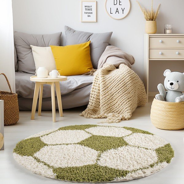 Vaikiškas kilimas žalios spalvos/kreminės spalvos ø 100 cm Fun – Ayyildiz Carpets-image-1