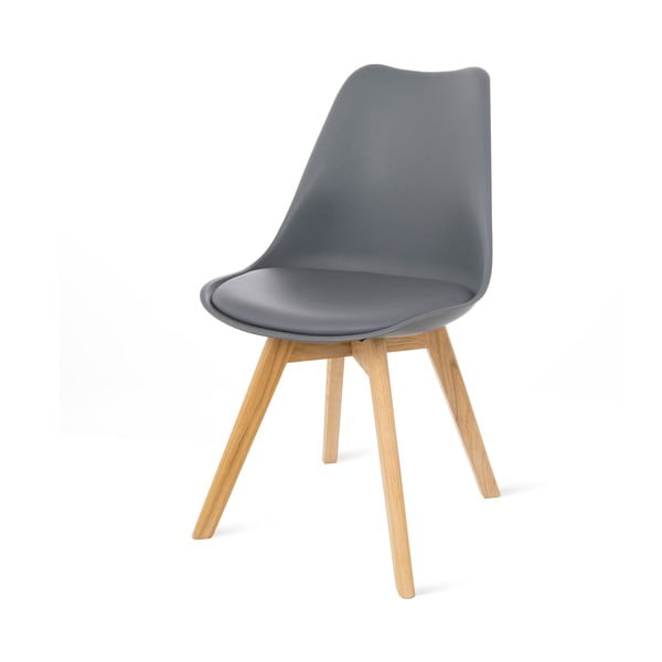 2 pilkų kėdžių su bukmedžio kojomis rinkinys Bonami Essentials Retro