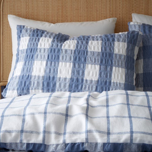 Iš flanelės dvigulė patalynė mėlynos spalvos 200x200 cm Gingham Check – Catherine Lansfield-image-3