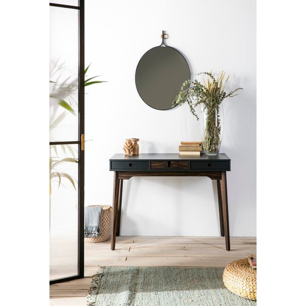 Pilkos spalvos konsolinis staliukas su pušies medžio kojomis Marckeric Kiara-image-1