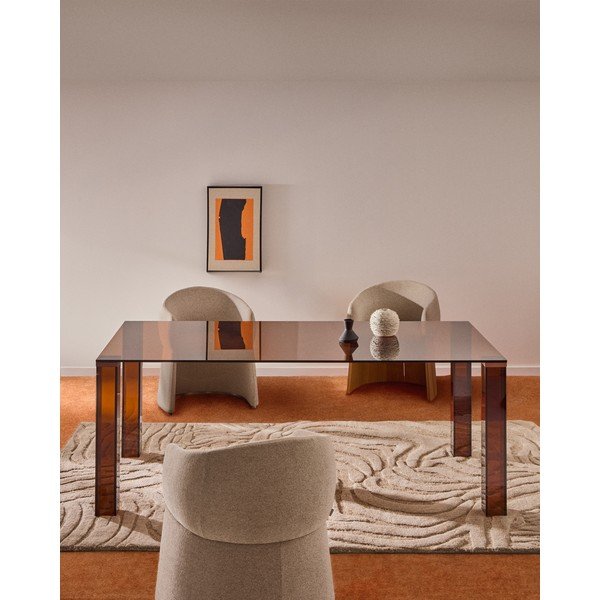 Iš stiklo valgomojo stalas 100x200 cm Adularia – Kave Home-image-1