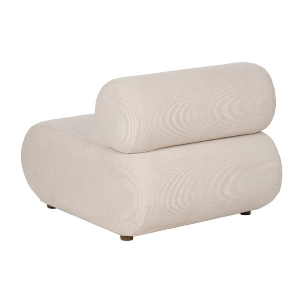 Kreminės spalvos iš kordinio velveto krėslas – Ixia-image-3