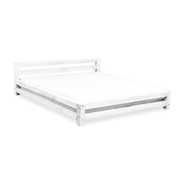Baltos eglės dvigulė lova "Benlemi Double", 180 x 200 cm
