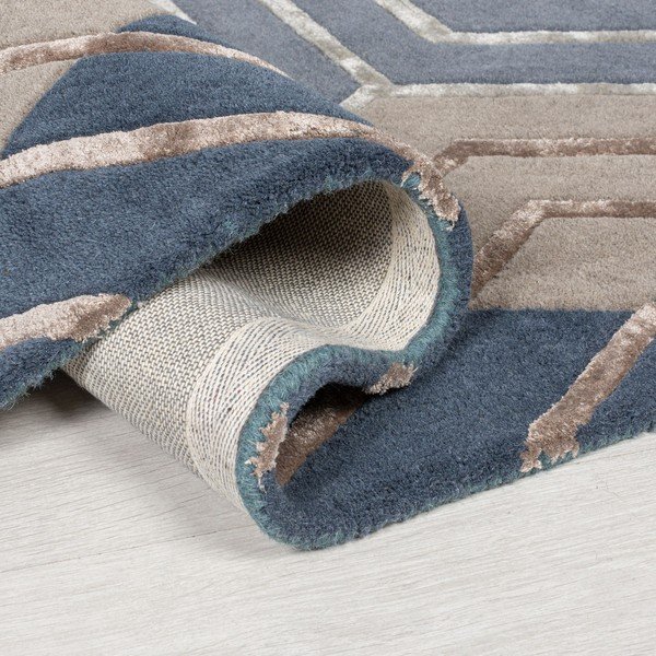 Mėlynos spalvos vilnonis kilimas Flair Rugs Harlow, 160 x 230 cm-image-1