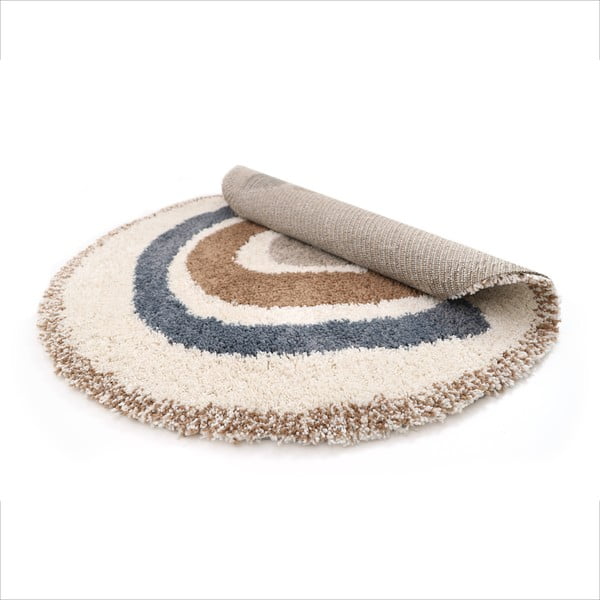 Iš džiuto mišinio vaikiškas kilimas smėlio spalvos/kreminės spalvos ø120 cm Bohemian Rainbow Bleu – Nattiot-image-4