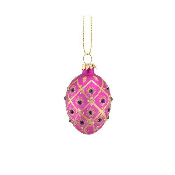 Iš stiklo Kalėdiniai žaisliukai rinkinyje 4 vnt. 4 cm Diamante Oval – Sass & Belle-image-1