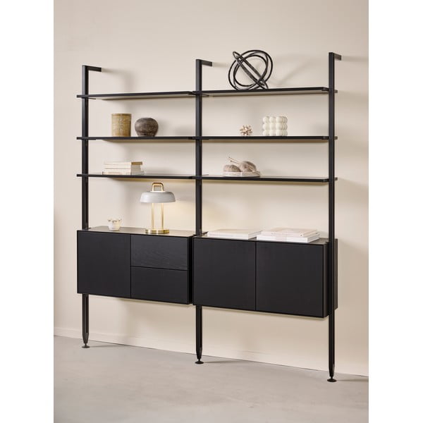 Knygų spinta  juodos spalvos iš ąžuolo 98x210 cm Edge by Hammel – Hammel Furniture-image-1