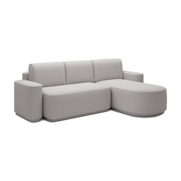 Šviesiai pilkos spalvos iš šenilinio audinio sulankstoma/su sandėliavimo vieta kampinė sofa (su dešiniuoju kampu/su gultu) Aurumm – ELTAP-image-2
