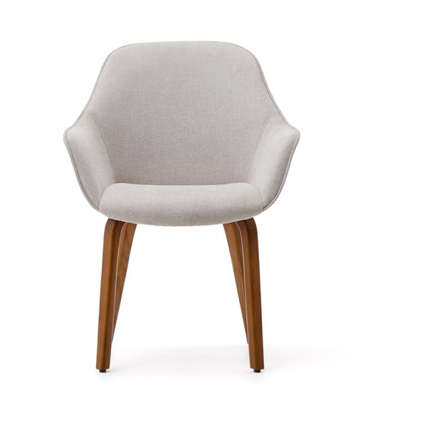 Smėlio spalvos iš audinio valgomojo kėdė Aleli – Kave Home-image-4