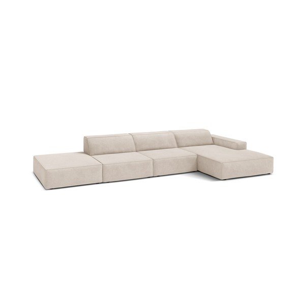 Kreminės spalvos modulinė kampinė sofa (su dešiniuoju kampu/su gultu) Jodie – Micadoni -image-1