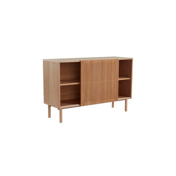 Natūralios spalvos spintelė iš uosio su stumdomomis durimis 124x80x45 cm Sion – Jotex-image-2