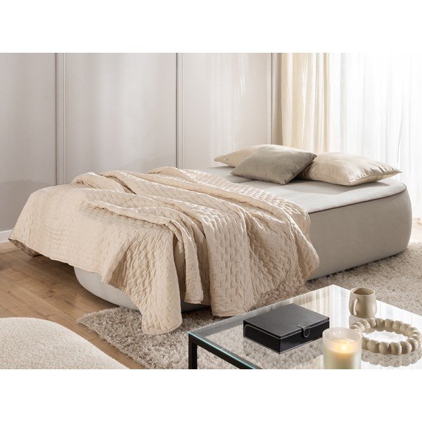 Rudos spalvos/taupe spalvos sulankstoma/su sandėliavimo vieta sofa iš velveto 210 cm Saga – Ropez-image-3