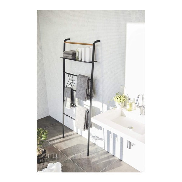 Juodos YAMAZAKI bokštinės kopėčios su lentyna-image-1