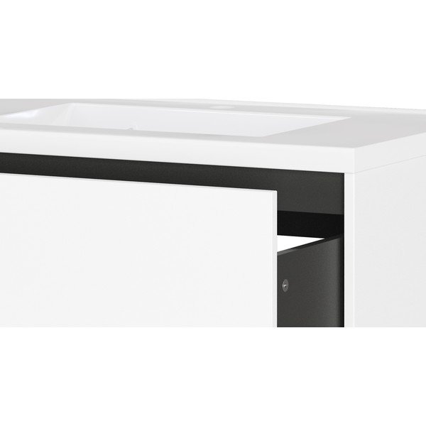 Baltos spalvos matinis pakabinama spintelė po kriaukle 81x61 cm Bodera – Germania-image-4