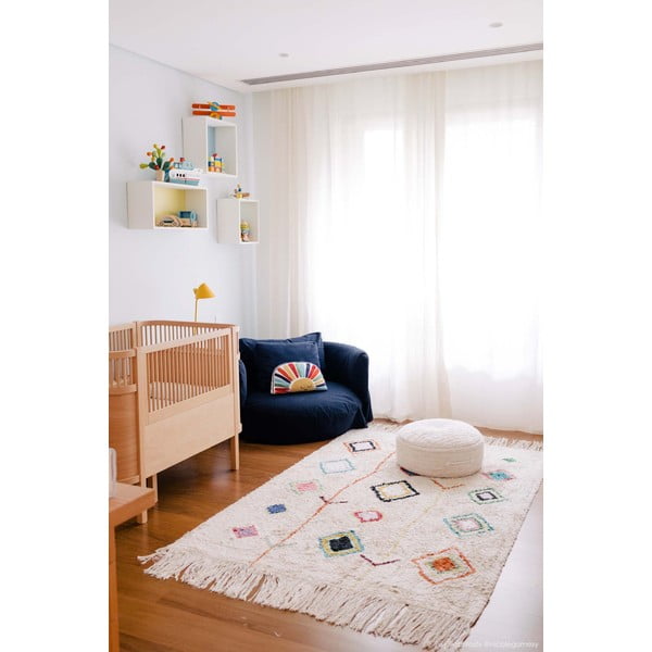 Skalbiamas/rankų darbo iš medvilnės kilimas kreminės spalvos 140x200 cm Kaarol – Lorena Canals-image-1