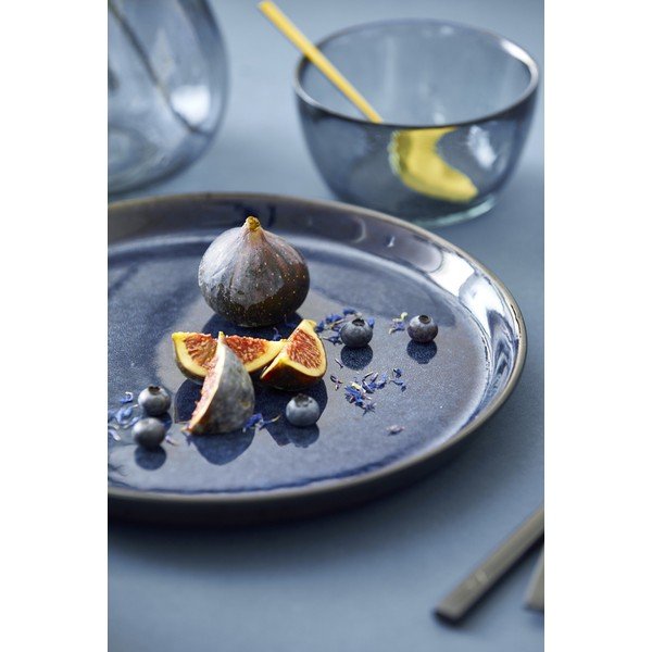 Juodos spalvos/mėlynos spalvos iš akmens masės lėkštė ø 27 cm Gastro Dark Blue/Black – Bitz-image-1