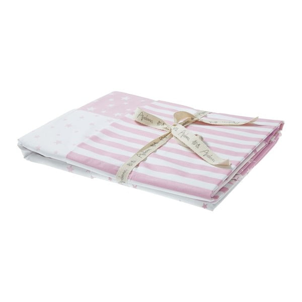 Rausva medvilninė kūdikių patalynė su paklode viengulėlei lovai Mike & Co. NEW YORK Carino, 90 x 120 cm-image-2