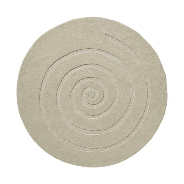 Kreminės baltos spalvos vilnonis kilimas Think Rugs Spiral, ⌀ 180 cm