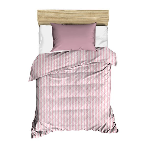Rožinės ir baltos spalvos dygsniuota lovatiesė "Stripes", 160 x 230 cm