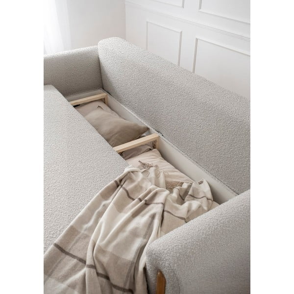 Pilkai smėlinės spalvos iš boucle sulankstoma/su sandėliavimo vieta sofa 244 cm Arcadova – ELTAP-image-4