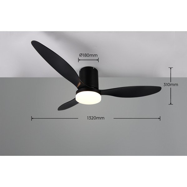 Matinės juodos spalvos lubinis šviestuvas LED ø 132 cm Göteborg – Reality-image-4