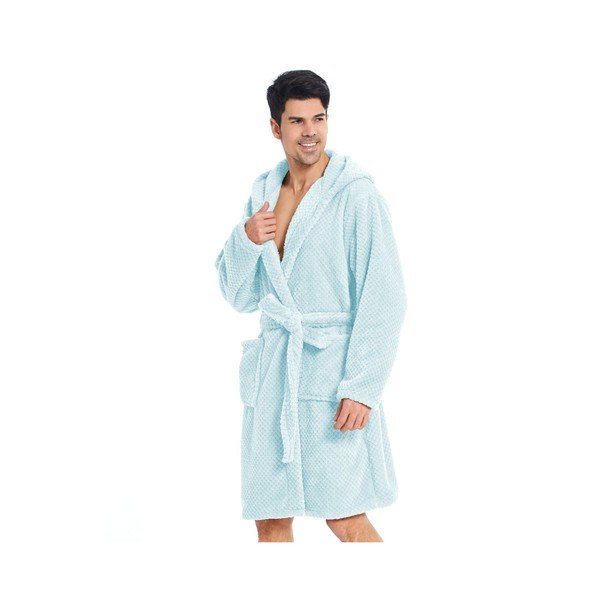 Mėtų mėlynos spalvos unisex chalatas "DecoKing Sleepyhead" iš mikropluošto, S dydžio-image-1