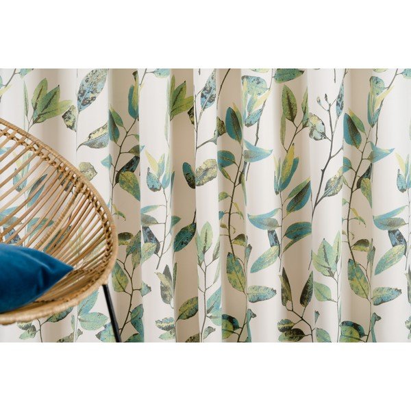 Užuolaida žalios spalvos/kreminės spalvos su kabliuku 210x260 cm Maui – Mendola Fabrics-image-1