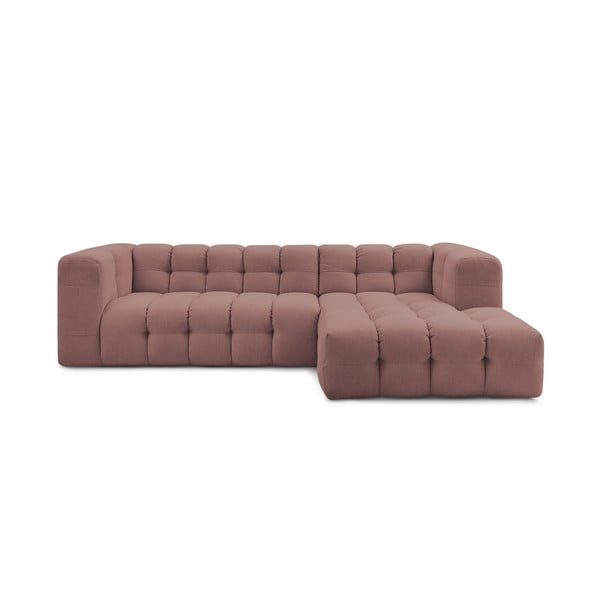 Kampinė sofa šviesiai rožinės spalvos (su dešiniuoju kampu) Cloud – Bobochic Paris
