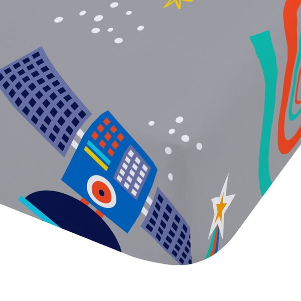 Pilkos spalvos vaikų patalynė vaikiškai lovai su guma 70x140 cm Lost In Space – Catherine Lansfield