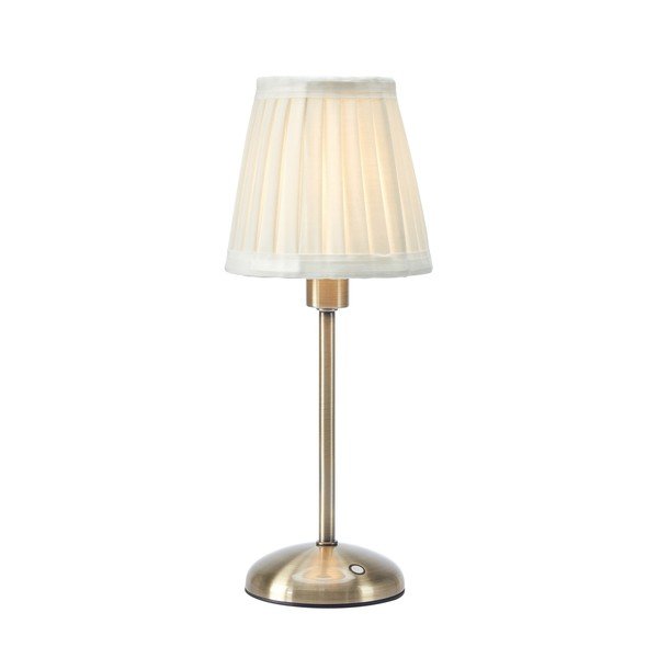 Kreminės spalvos/žalvario spalvos iš tekstilės stalinis šviestuvas LED su pritemdymo funkcija/nešiojamas (aukštis 35 cm) Anno – Markslöjd