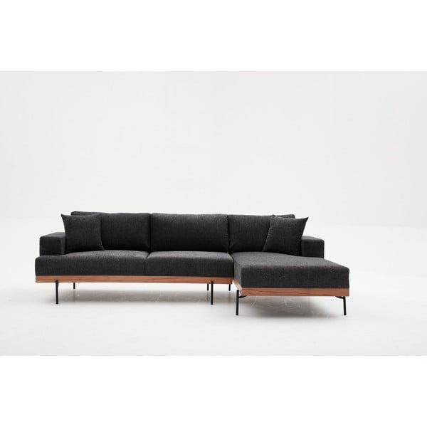 Kampinė sofa antracito spalvos (su dešiniuoju kampu) Liva – Balcab Home-image-1