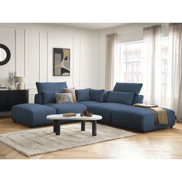Mėlynos spalvos reguliuojama modulinė kampinė sofa Jana – Bobochic Paris-image-2