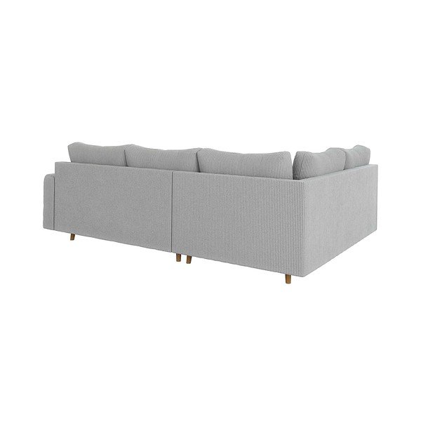 Pilkos spalvos iš kordinio velveto kampinė sofa (su kairiuoju kampu/„L“ formos) Ariella – Ropez-image-2